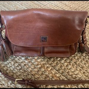 Dooney & Bourke Florentine Leather Zip Flap Foldover Bag VGUC